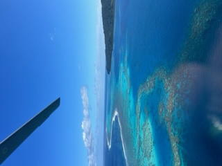 Arriving in Fiji by helicopter