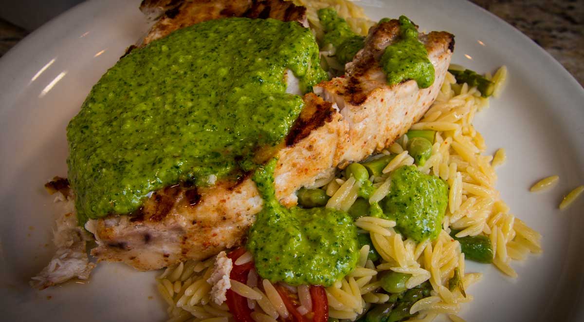 Grilled Swordfish Steaks with Salsa Verde